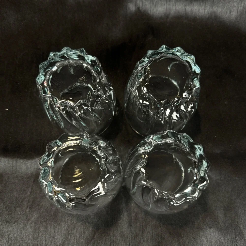 Mikasa Flame D'Amore 10oz Double Old Fashioned Barware Set of 4 Glasses Discont.